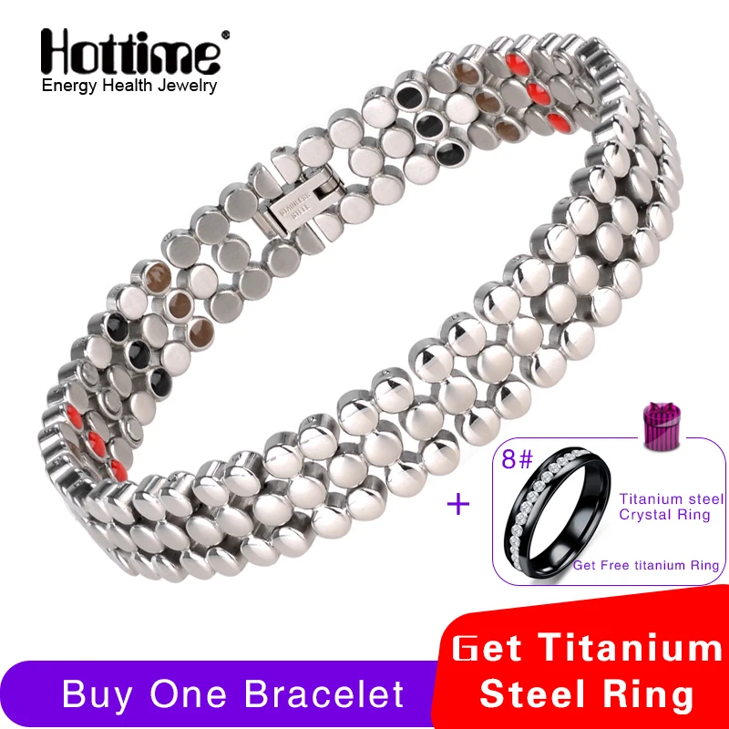 Hottime 66 PCS Energy Stone 316L Stainless Steel Magnetic Bracelet & Bangle Silver Germanium Bracelets Fashion Men Women Jewelry
Hottime 66 PCS Energy Stone 316L Stainless Steel Magnetic Bracelet & Bangle Silver Germanium Bracelets Fashion Men Women Jewelry