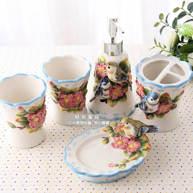Ceramic Fashion Bathroom Accessories Toothbrush Holder Bathroom Products 5piece Wash Set Wedding Decoration Gift Free Shipping
Ceramic Fashion Bathroom Accessories Toothbrush Holder Bathroom Products 5piece Wash Set Wedding Decoration Gift Free Shipping