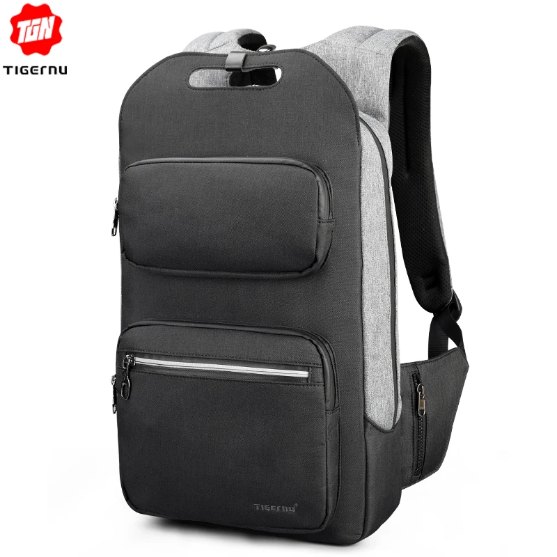 

Tigernu Anti theft Fashion Men Backpack 15.6"Laptop USB Charging Student College Mochila Boys High Quality SchoolBag Male Female