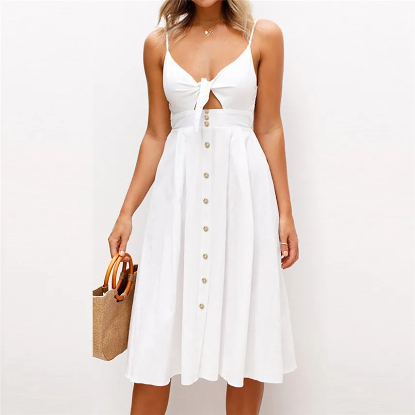 Womens Elegant Dress Fashion Holiday Bowknot Lace Up Ladies Summer Beach Buttons Party Dress Best Gifts vestidos verano 2018 Z*#
Womens Elegant Dress Fashion Holiday Bowknot Lace Up Ladies Summer Beach Buttons Party Dress Best Gifts vestidos verano 2018 Z*#