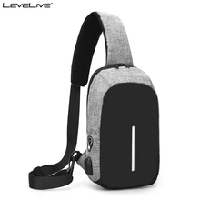 

LeveLive Fashion Anti Theft USB Recharge Chest Pack Bag Men Waterproof Crossbody Bag for Women Short Trip Messenger Shoulder Bag
