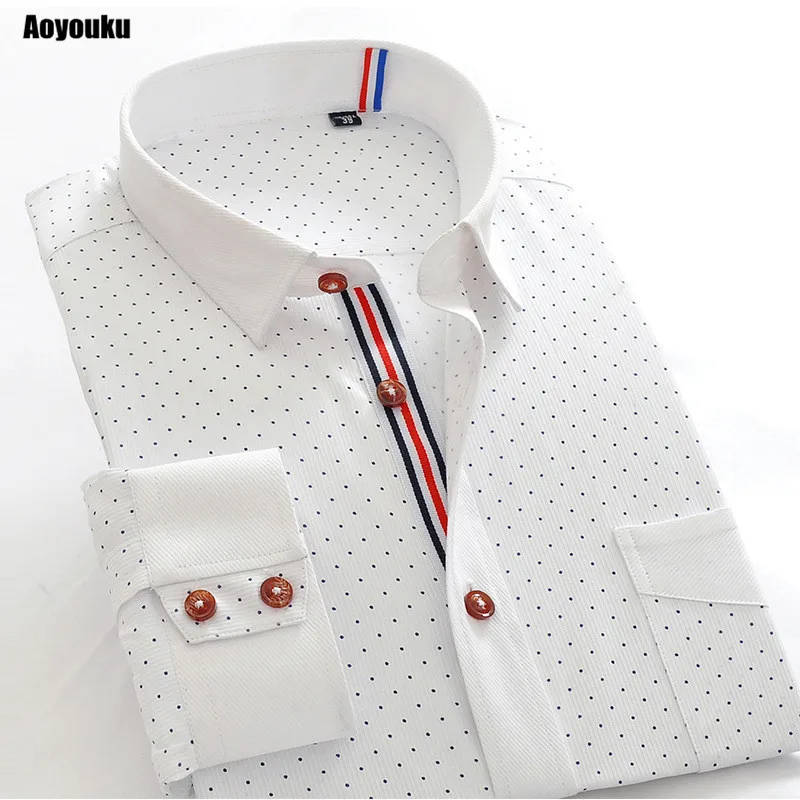 Aoyouku GYH100x Brand Spring Autumn Mens Long Sleeve Shirts Polka Dot Slim Fit Casual Business Shirts Quality Easy-care Shirts
Aoyouku GYH100x Brand Spring Autumn Mens Long Sleeve Shirts Polka Dot Slim Fit Casual Business Shirts Quality Easy-care Shirts
