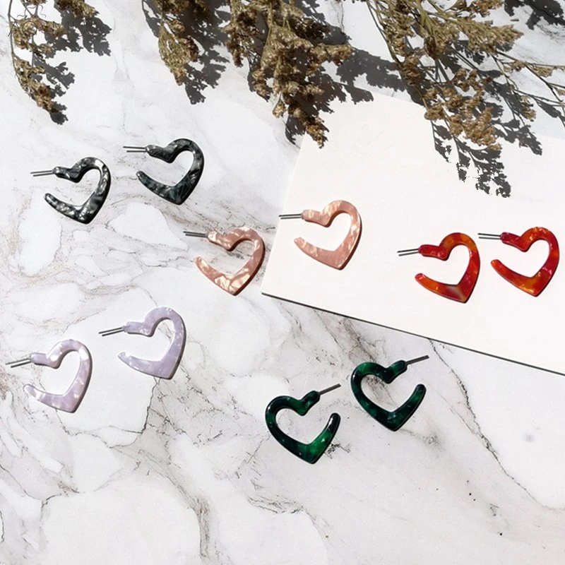 AOMU 2019 Korean Sweet Acetate Acrylic Color Geometric Irregular Love Heart Stud Earrings for Women Girl Party Jewelry
AOMU 2019 Korean Sweet Acetate Acrylic Color Geometric Irregular Love Heart Stud Earrings for Women Girl Party Jewelry