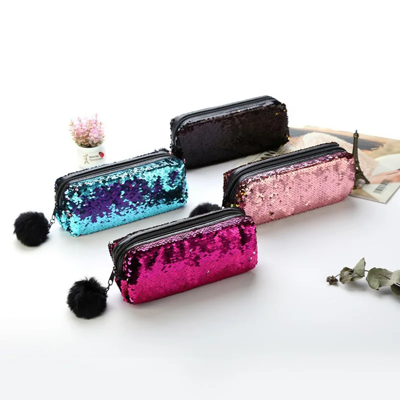 12 Colors Hair Ball Sequin Pencil Case Student Sequin Cosmetic Bag Lady Mermaid Sequin Pen Case Student School Supplies
12 Colors Hair Ball Sequin Pencil Case Student Sequin Cosmetic Bag Lady Mermaid Sequin Pen Case Student School Supplies