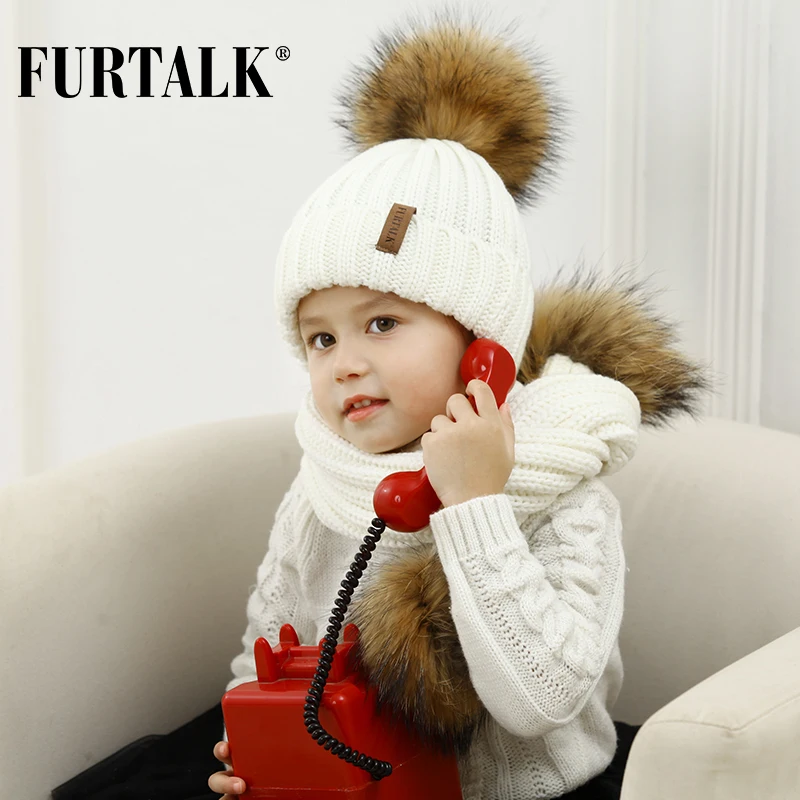 FURTALK Kids Ages 1-4 Winter Warm Chunky Thick Knit Beanie Hats and Scarves Real Fur Pom Pom Hat Scarf Set for Child
FURTALK Kids Ages 1-4 Winter Warm Chunky Thick Knit Beanie Hats and Scarves Real Fur Pom Pom Hat Scarf Set for Child