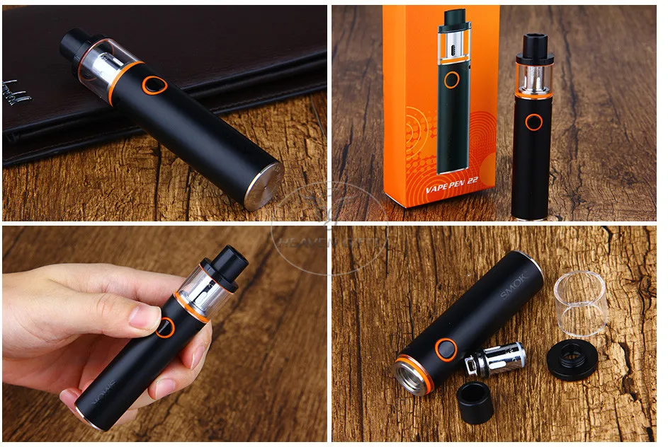 SMOK Vape Pen 22 Kit 0.3ohm Dual Core with Built-in 1650mah Battery with LED Indicator electronic cigarette vs Stick v8/ Q16 kit