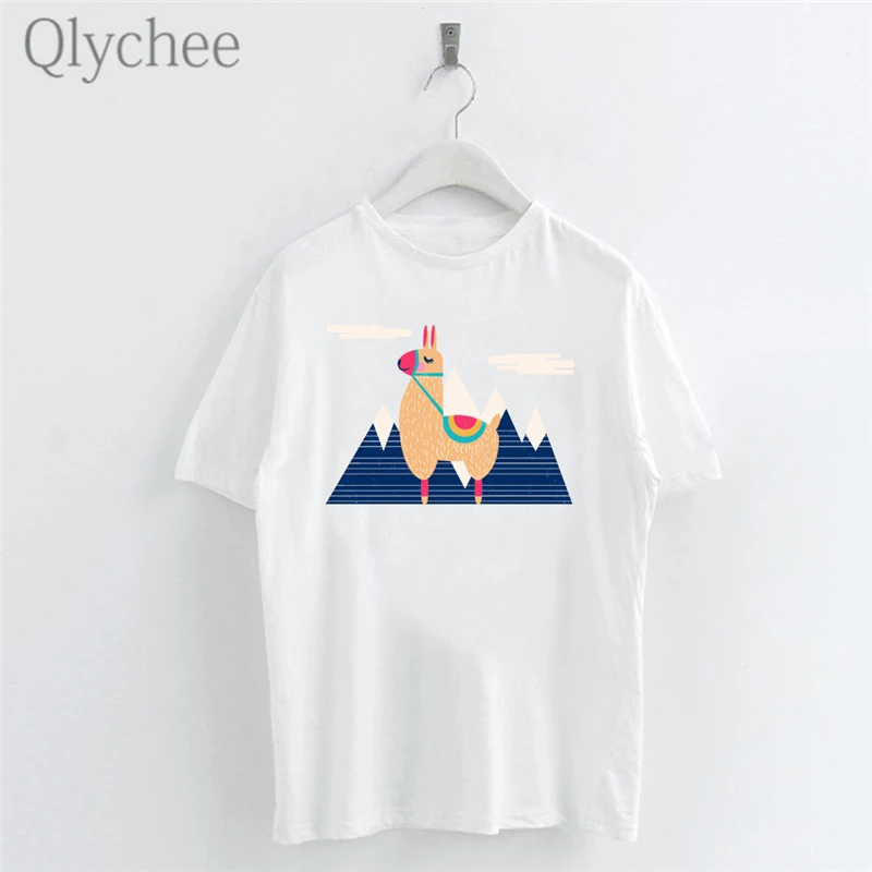 Qlychee Harajuku Mountain Alpaca Print Female T Shirts Top Tees O-Neck Short Sleeve Summer Spring Loose Women T-shirts T Shirt
Qlychee Harajuku Mountain Alpaca Print Female T Shirts Top Tees O-Neck Short Sleeve Summer Spring Loose Women T-shirts T Shirt