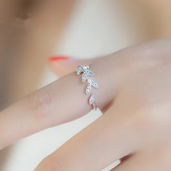 Adjustable Crystal Leaf Shape Finger Ring 925 Silver Rings For Women Party Gift Wedding Jewelry Engagement Ring Bijoux jz074
Adjustable Crystal Leaf Shape Finger Ring 925 Silver Rings For Women Party Gift Wedding Jewelry Engagement Ring Bijoux jz074