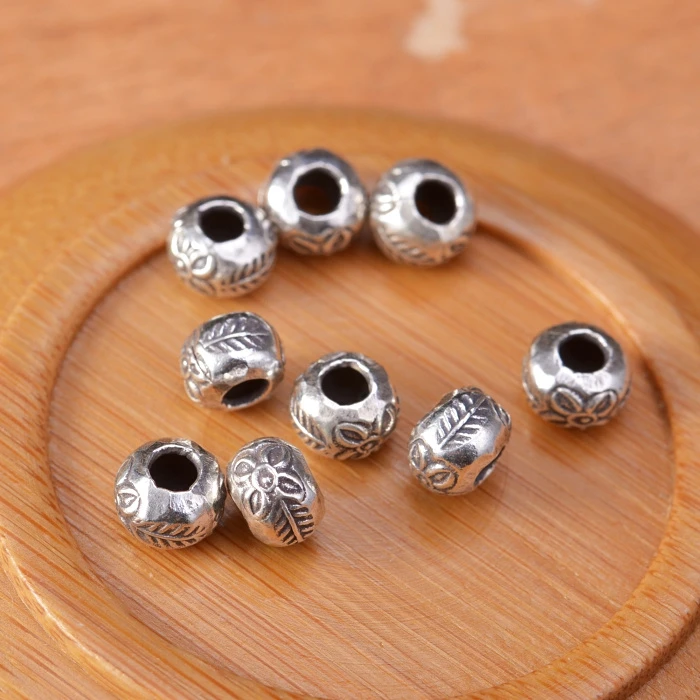 Handmade Thailand Large Hole Beads Real 925 Silver Flower Beads DIY Jewelry Beads Jewelry Spacers
Handmade Thailand Large Hole Beads Real 925 Silver Flower Beads DIY Jewelry Beads Jewelry Spacers