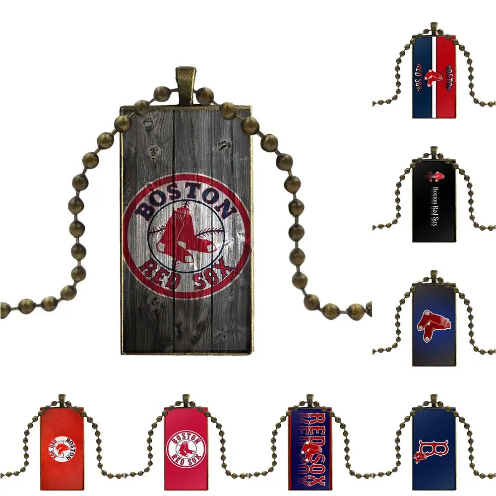EJ Glaze Red Sox Brand Glass Cabochon Choker Pendant Rectangle Necklace Bronze Color Jewelry For Men Women
EJ Glaze Red Sox Brand Glass Cabochon Choker Pendant Rectangle Necklace Bronze Color Jewelry For Men Women