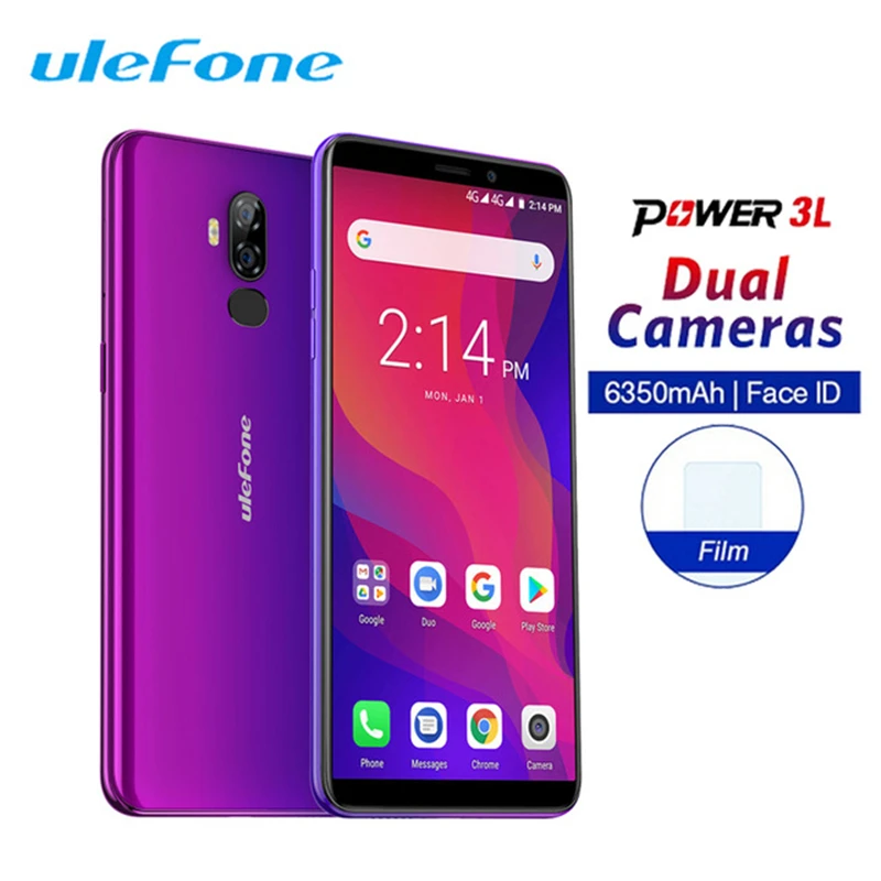 

Ulefone Power 3L 6.0 Inch 18:9 Full Screen Smartphone 6350mAh MT6739 2GB 16GB Celular Face ID 13MP+5MP Android 8.1 Mobile Phone