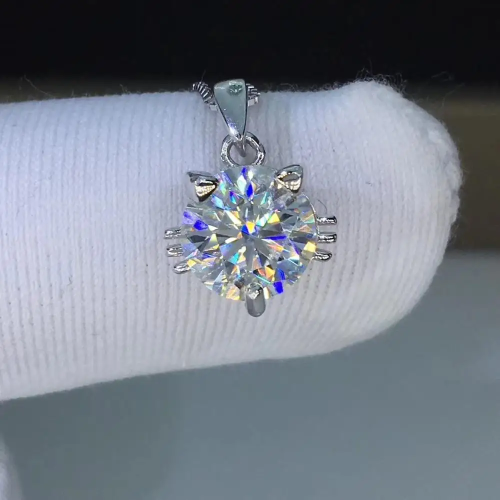 Poetry Of Jew Store Round Silver Moissanite Pendants 1ct D VVS Luxury Moissanite Weding Pendants for Women
Poetry Of Jew Store Round Silver Moissanite Pendants 1ct D VVS Luxury Moissanite Weding Pendants for Women
