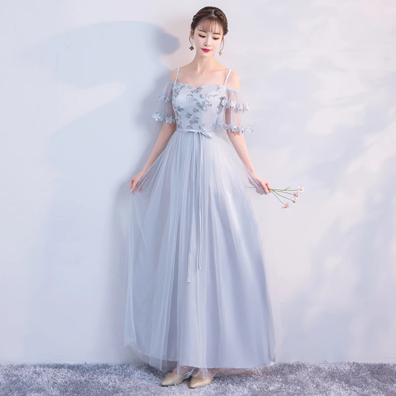 Grey Sling Maxi Dress Bridesmaid Long Party Dress Wedding Party Dress Back of Bandage
Grey Sling Maxi Dress Bridesmaid Long Party Dress Wedding Party Dress Back of Bandage