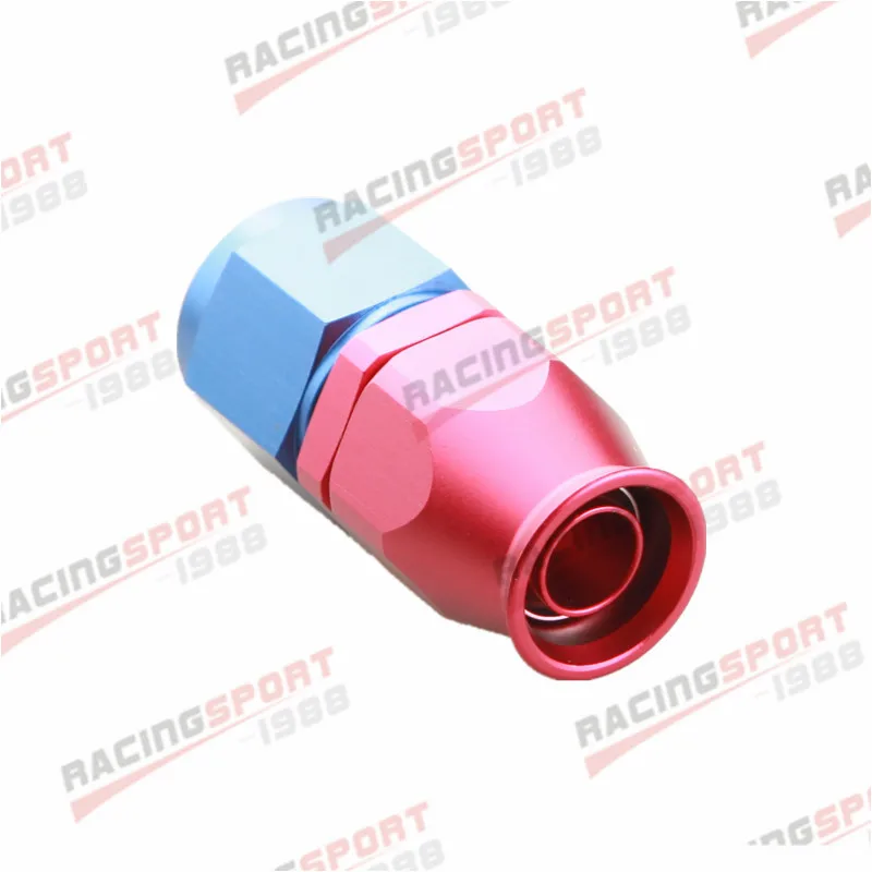 

8AN AN8 AN-8 Straight PTFE Swivel Fuel Line Hose End Fittings Adaptor Red/Blue