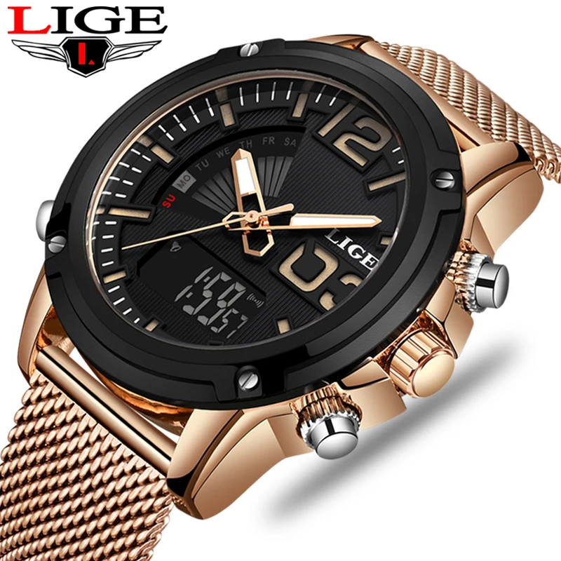LIGE New Mens Watches Fashion Sport Waterproof Men Clock Top Luxury Brand LED Double Display Quartz Watch Men Relogio Masculino
LIGE New Mens Watches Fashion Sport Waterproof Men Clock Top Luxury Brand LED Double Display Quartz Watch Men Relogio Masculino