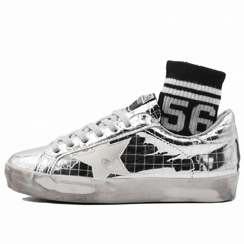 2019 New Women Casual Shoes Glitter Leather Do Old Dirty Shoes Golden Silver Color Shoes Sequins Star Goose Retro Sneakers 
2019 New Women Casual Shoes Glitter Leather Do Old Dirty Shoes Golden Silver Color Shoes Sequins Star Goose Retro Sneakers