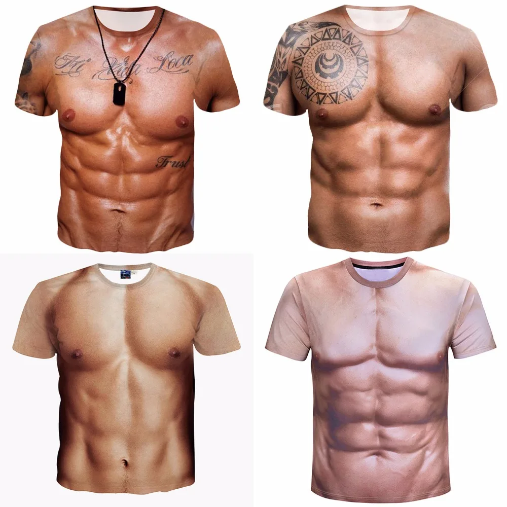 Funny Tshirt Men/Women Muscle Short 3D Sleeve t shirt Couple t-shirt Cool Tops Fake pectorales streetwear Man Tshirt Abdominal
Funny Tshirt Men/Women Muscle Short 3D Sleeve t shirt Couple t-shirt Cool Tops Fake pectorales streetwear Man Tshirt Abdominal