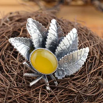 FNJ 925 Silver Leaf Pendant New Fashion Yellow Chalcedony 100% Pure S925 Solid Thai Silver Pendants for Women Men Jewelry Making
FNJ 925 Silver Leaf Pendant New Fashion Yellow Chalcedony 100% Pure S925 Solid Thai Silver Pendants for Women Men Jewelry Making