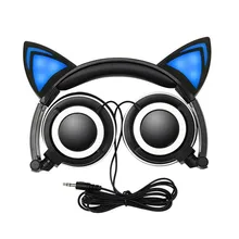Cat Ear LED Gaming Headset Headphone For Computer Luminous Earphone For PC Gamer For Laptop Computer Mobile Phone