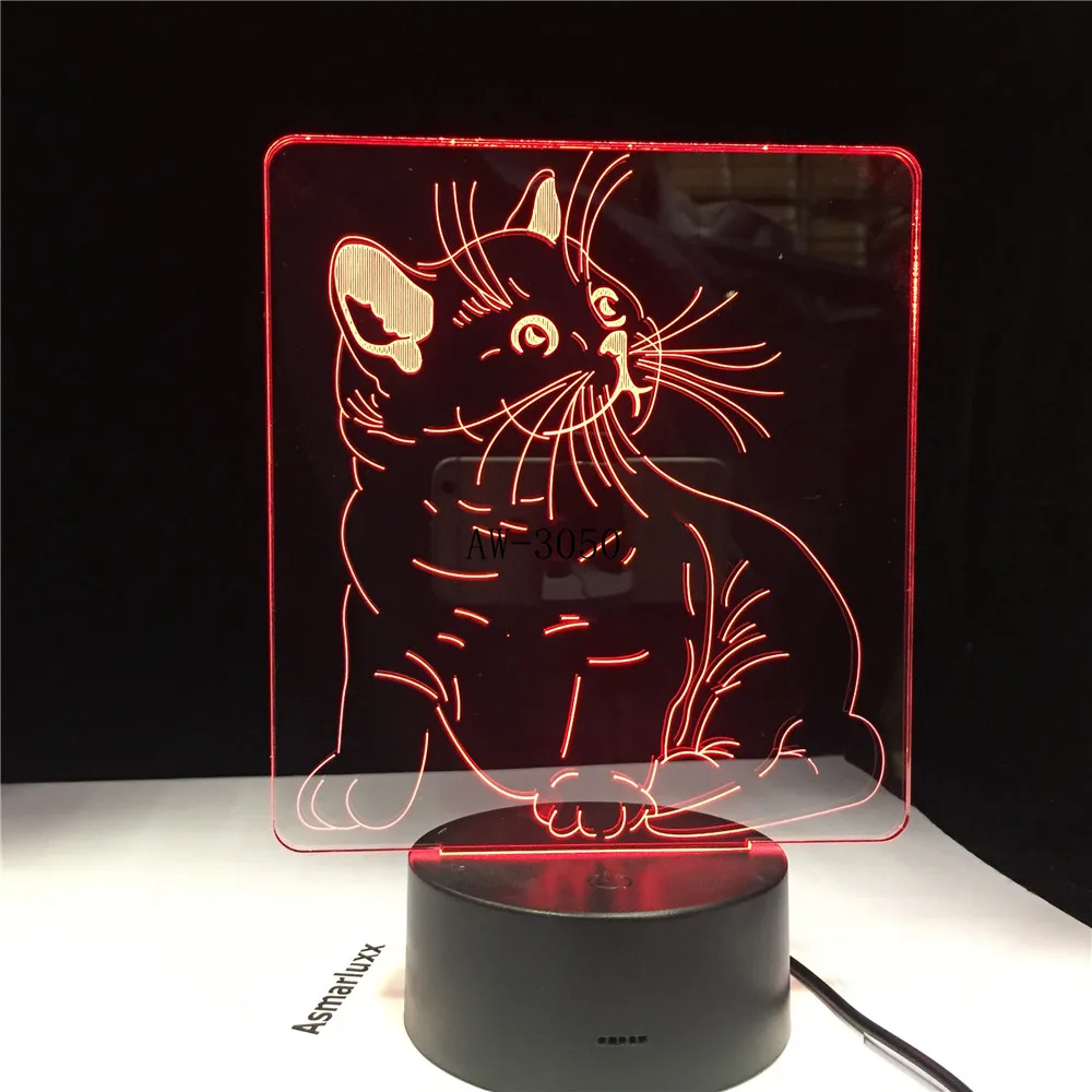 Cat 3D LED Night Light Animal Changeable Mood Lamp 7 Colors USB Illusion Table Lamp Decorative As Kids Toy Gift AW-3050
Cat 3D LED Night Light Animal Changeable Mood Lamp 7 Colors USB Illusion Table Lamp Decorative As Kids Toy Gift AW-3050