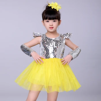 Children's Jazz Dance costumes sequins Girl Children Modern performance dress Princess Ponhorn Yarn dress
Children's Jazz Dance costumes sequins Girl Children Modern performance dress Princess Ponhorn Yarn dress
