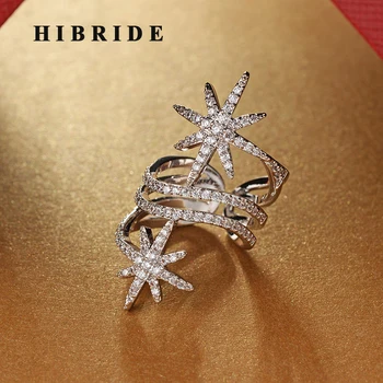 HIBRIDE Fashion Big Brand CZ Pave Adjustable Rings For Women Jewelry White Gold Color Finger Ring Anillos Mujer Party Ring R-218
HIBRIDE Fashion Big Brand CZ Pave Adjustable Rings For Women Jewelry White Gold Color Finger Ring Anillos Mujer Party Ring R-218