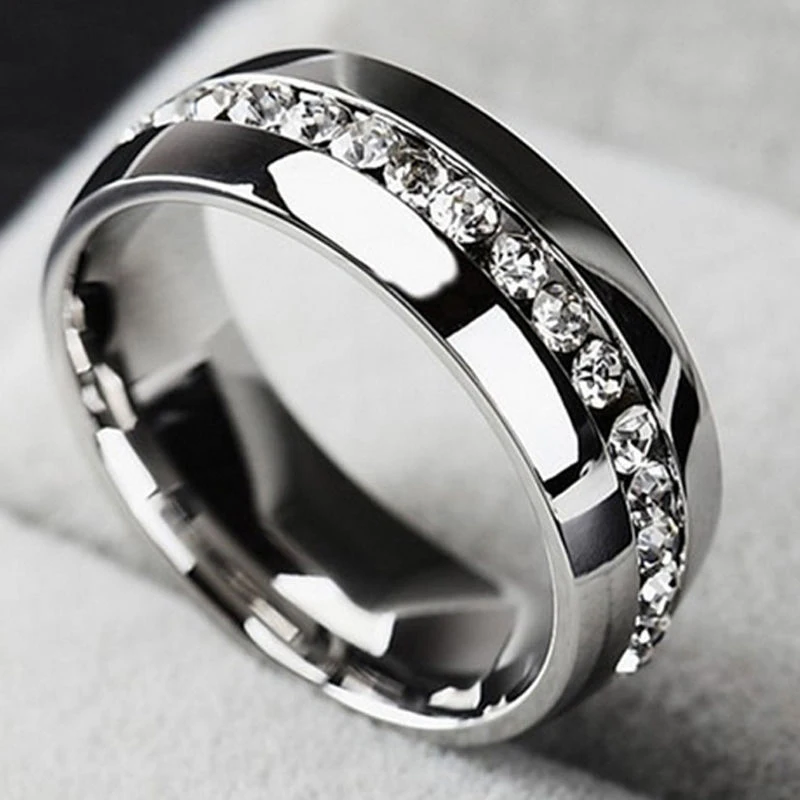 Fashion Men Women Silver Gold Stainless Steel Ring With Rhinestone Crystal For Wedding Engagement Unisex Jewelry Gift
Fashion Men Women Silver Gold Stainless Steel Ring With Rhinestone Crystal For Wedding Engagement Unisex Jewelry Gift