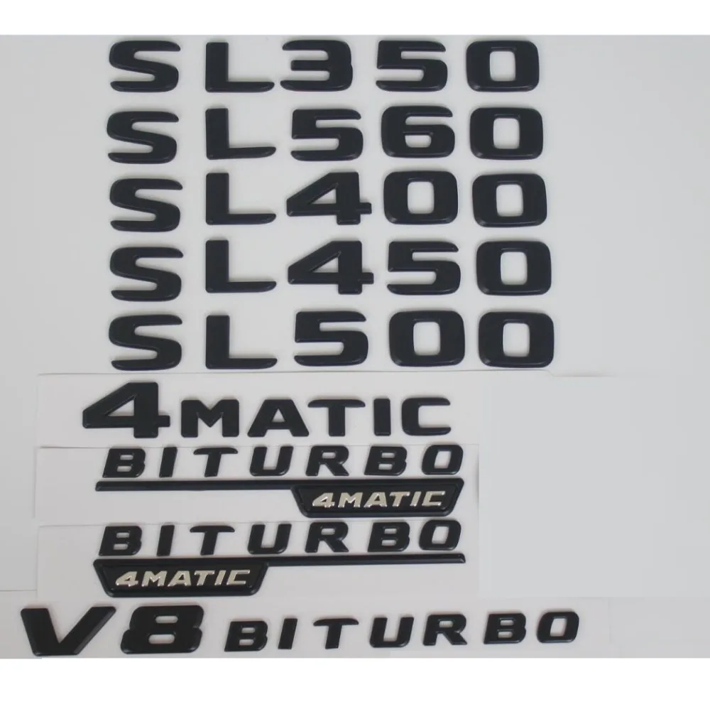 Newest Matte Black ABS Rear Trunk Letters Badge Badges Emblem Emblems Decal Sticker for Mercedes Benz SL500 2017
Newest Matte Black ABS Rear Trunk Letters Badge Badges Emblem Emblems Decal Sticker for Mercedes Benz SL500 2017