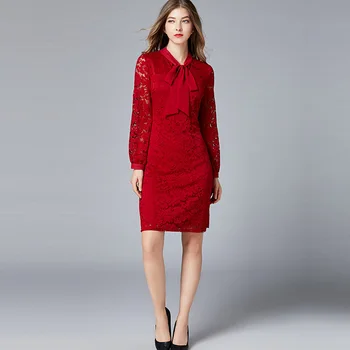 Hot Sale 2019 Hollow Out Lace Large size Dress Sexy Women Fashion Bow Full O Neck Night Club Body con Party Dresses Wholesale
Hot Sale 2019 Hollow Out Lace Large size Dress Sexy Women Fashion Bow Full O Neck Night Club Body con Party Dresses Wholesale