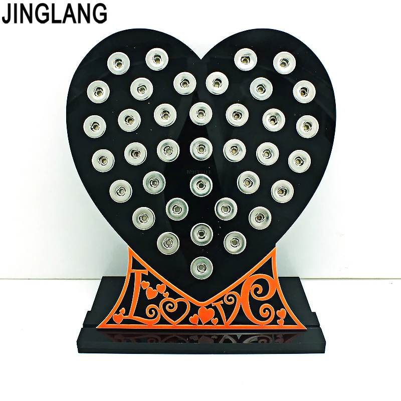 JINGLANG Brand New 12mm Snap Button Display Stands Fashion Heart Black Acrylic DIY Interchangeable Button Jewelry Display Board
JINGLANG Brand New 12mm Snap Button Display Stands Fashion Heart Black Acrylic DIY Interchangeable Button Jewelry Display Board