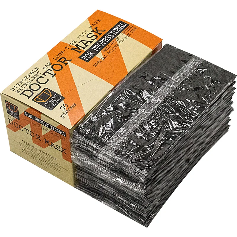 50pcs 4 layer filter Medical dental Earloop Anti-Dust Face Surgical Masks Non Woven Black Activated Carbon Disposable Face Mask
50pcs 4 layer filter Medical dental Earloop Anti-Dust Face Surgical Masks Non Woven Black Activated Carbon Disposable Face Mask