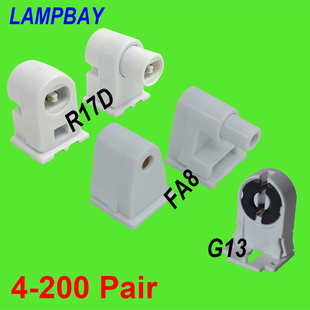 4-200pair T8 T10 T12 LED Tube Light Holder FA8 R17D(HO) G13 Lamp Socket Single pin Bi-pin Fluorescent Bulb Base
4-200pair T8 T10 T12 LED Tube Light Holder FA8 R17D(HO) G13 Lamp Socket Single pin Bi-pin Fluorescent Bulb Base