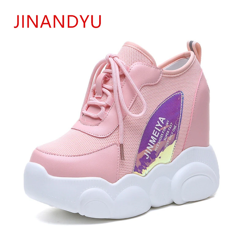 Fashion Women High Platform Shoes 10CM Height Increasing Ladies Sneakers Leather +Mesh Breathable Casual Pink Sneakers Platform
Fashion Women High Platform Shoes 10CM Height Increasing Ladies Sneakers Leather +Mesh Breathable Casual Pink Sneakers Platform