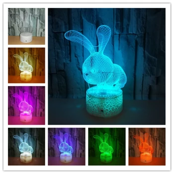 2018 Lovely 3D Illusion Rabbit Night Light 7 Color LED Animal Acrylic Atmosphere Lamp Novelty Home Decration Lighting
2018 Lovely 3D Illusion Rabbit Night Light 7 Color LED Animal Acrylic Atmosphere Lamp Novelty Home Decration Lighting