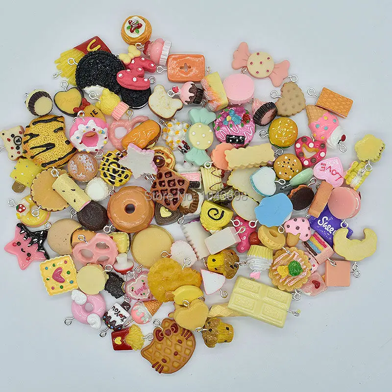 100pcs/lot hot sale Mix Assort cake cookie Icecream fruit chocolate etc Charm Pendants Resin Flat Back Scrapbook Buttons Craft
100pcs/lot hot sale Mix Assort cake cookie Icecream fruit chocolate etc Charm Pendants Resin Flat Back Scrapbook Buttons Craft