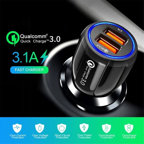 Car Charger Dual USB Quick Charge 3.0 2.0 For Samsung S10 Plus QC 3.0 Phone Charger Adapter Car-Charger For Xiaomi mi 9 iPhone
Car Charger Dual USB Quick Charge 3.0 2.0 For Samsung S10 Plus QC 3.0 Phone Charger Adapter Car-Charger For Xiaomi mi 9 iPhone