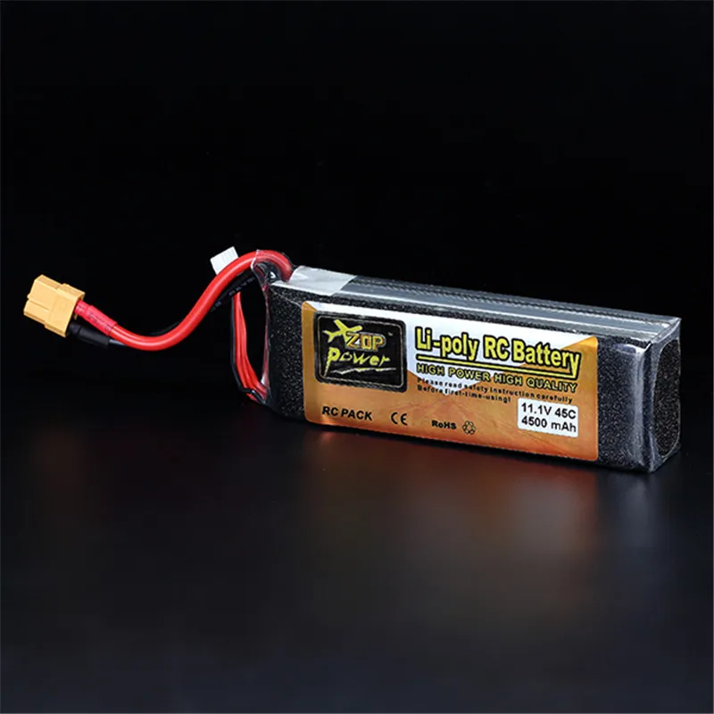 High Quality Rechargeable Lipo Battery ZOP Power 11.1V 4500mAh 3S 45C Lipo Battery XT60 Plug
High Quality Rechargeable Lipo Battery ZOP Power 11.1V 4500mAh 3S 45C Lipo Battery XT60 Plug