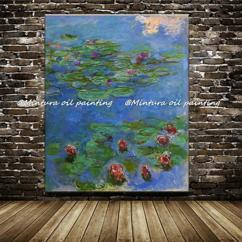 Mintura Handpainted Reproduction Famous Landscape Claude Monet oil Painting Canvas Red Water Lilies Oil Painting Wall Decoration
Mintura Handpainted Reproduction Famous Landscape Claude Monet oil Painting Canvas Red Water Lilies Oil Painting Wall Decoration