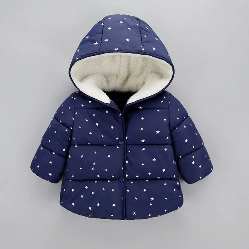Image Cotton Down Hooded Jackets For Newborns Girl Boy Fashion Warm Autumn Winter Coats Toddler Sport Outerwear Child Kids Clothing