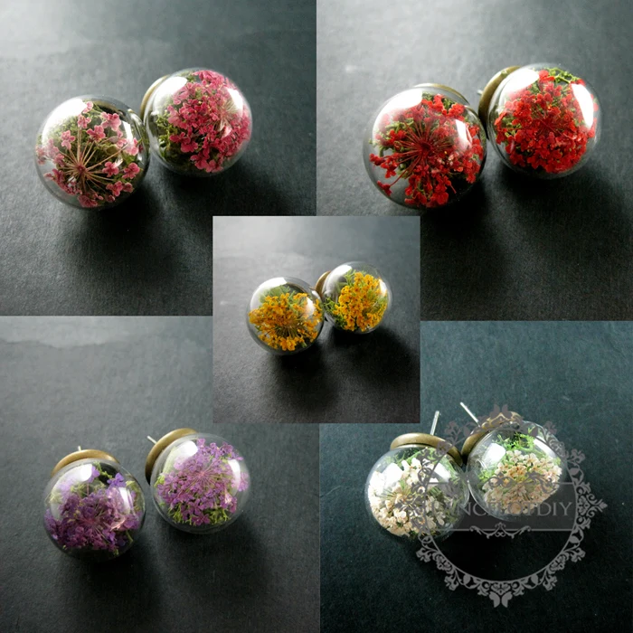 20mm pink,purple,white,yellow,red dry flower bubble glass ball vintage style antiqued bronze stud earrings 6750124
20mm pink,purple,white,yellow,red dry flower bubble glass ball vintage style antiqued bronze stud earrings 6750124