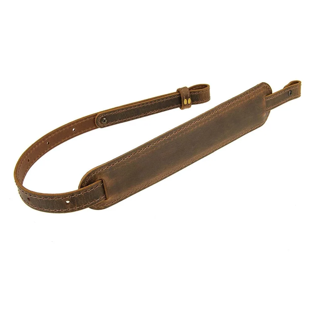 BF500 _ Рогатка для винтовки из буйволина с подкладкой кожи Crazy Horse/Brown_Amish ручной