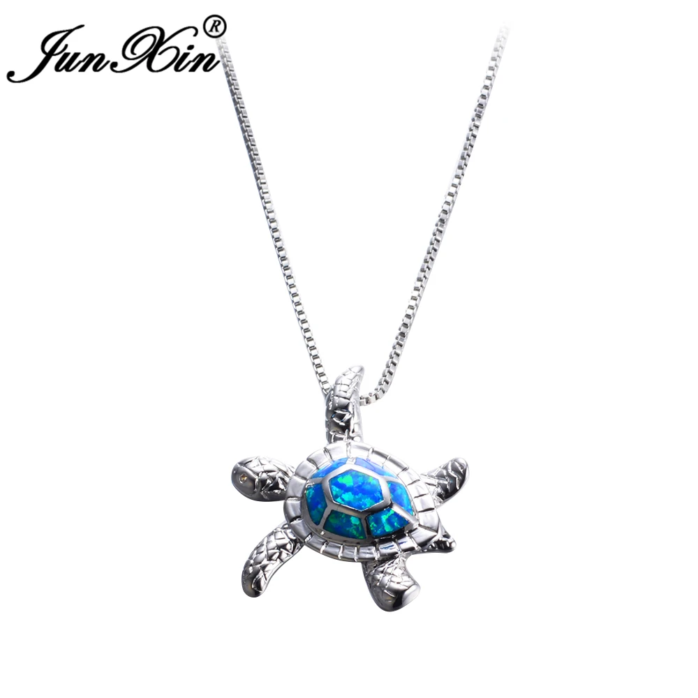 JUNXIN Women Blue Opal Turtles Necklace New Fashion Animal Wedding Jewelry 925 Sterling Silver Filled Necklaces Pendants Gift
JUNXIN Women Blue Opal Turtles Necklace New Fashion Animal Wedding Jewelry 925 Sterling Silver Filled Necklaces Pendants Gift