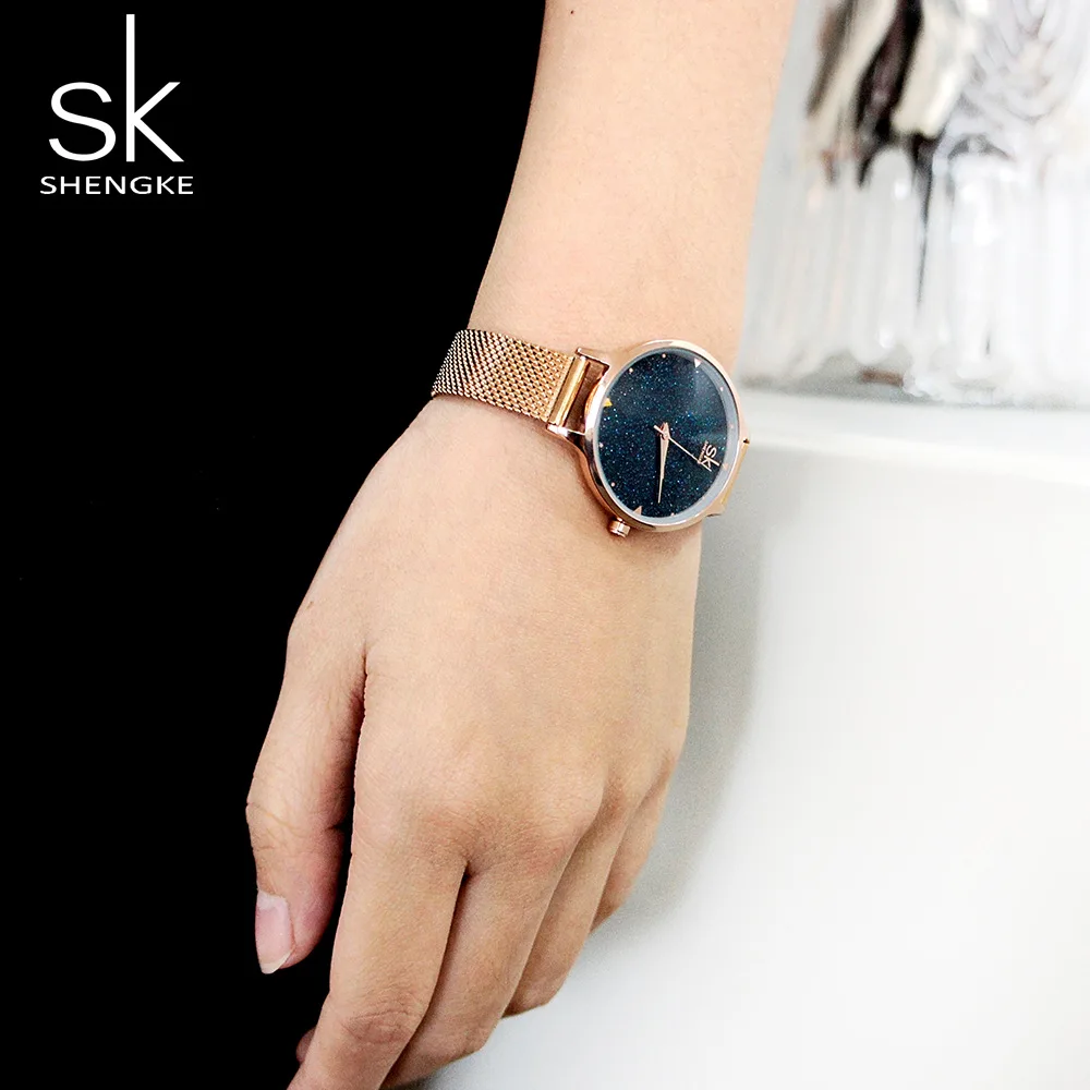 Женские часы SHENGKE Starry Sky Quarts фирменные Роскошные наручные для женщин 2018|sk|sk 2sk watch |