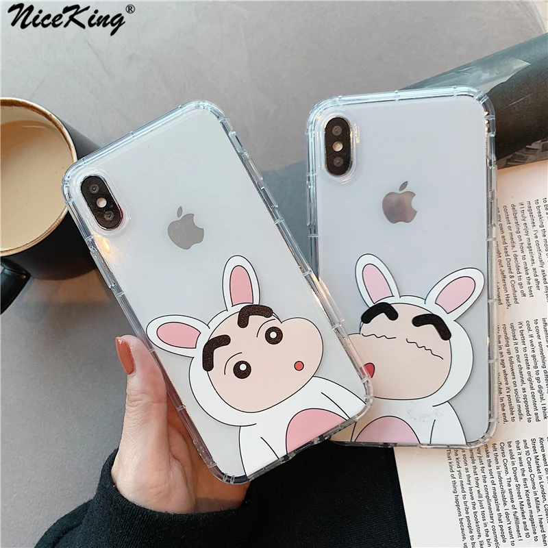 Чехол для телефона Niceking Funny Crayon Shinchan iPhone X XR XS MAX чехол с мультяшной воздушной