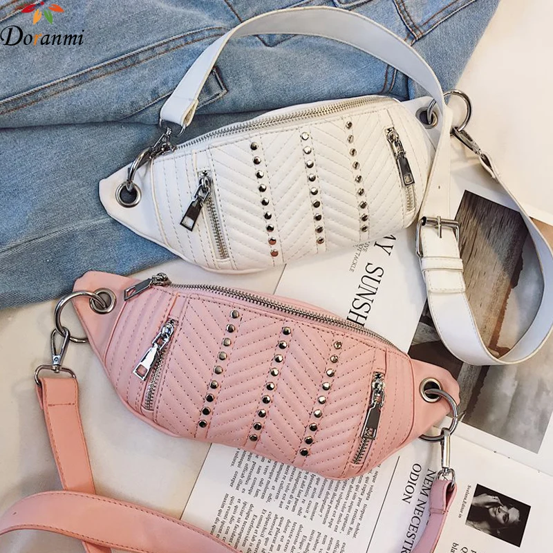 DORANMI Rivet Waist Bags Women's Fanny Pack 2019 Striped Leather Chest Bag Female Belt Bags Crossbody Waist Pack Nerka DJB684
DORANMI Rivet Waist Bags Women's Fanny Pack 2019 Striped Leather Chest Bag Female Belt Bags Crossbody Waist Pack Nerka DJB684