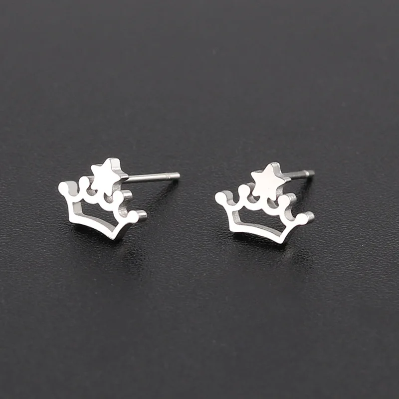 New Romantic Crown Stainless Steel Small Gold/Silver/Black Star Princess Stud Earrings Women Party Girlfriend Gift
New Romantic Crown Stainless Steel Small Gold/Silver/Black Star Princess Stud Earrings Women Party Girlfriend Gift
