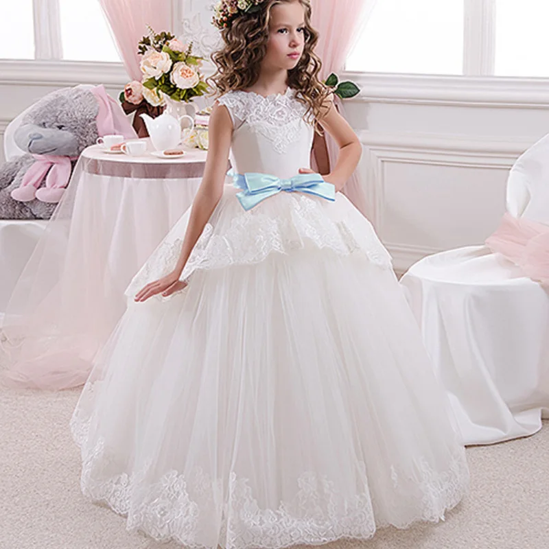 Elegant Flower Girl Dresses Lace Sleeveless Applique Tulle Fluffy birthday Little Girl Holy Communion pageant Dresses
Elegant Flower Girl Dresses Lace Sleeveless Applique Tulle Fluffy birthday Little Girl Holy Communion pageant Dresses