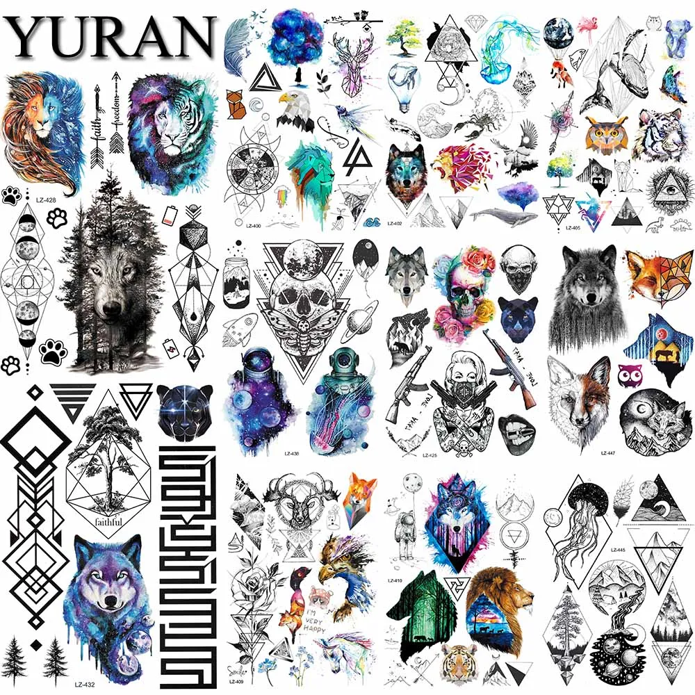 Galaxy Animals Black Forest Wolf Armband Waterproof Tattoos Temporary Women Men Fake Death Tattoo Stickers Custom Arm Neck Tatoo
Galaxy Animals Black Forest Wolf Armband Waterproof Tattoos Temporary Women Men Fake Death Tattoo Stickers Custom Arm Neck Tatoo