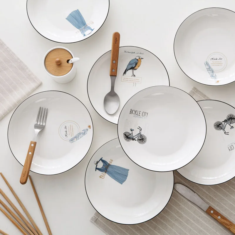 Round ceramic western dish continental breakfast creative household tableware white dish
Round ceramic western dish continental breakfast creative household tableware white dish