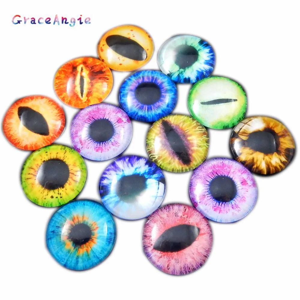 Стеклянные глаза, кабошоны, круглые 6-30 мм, 10-50 шт | AliExpress
